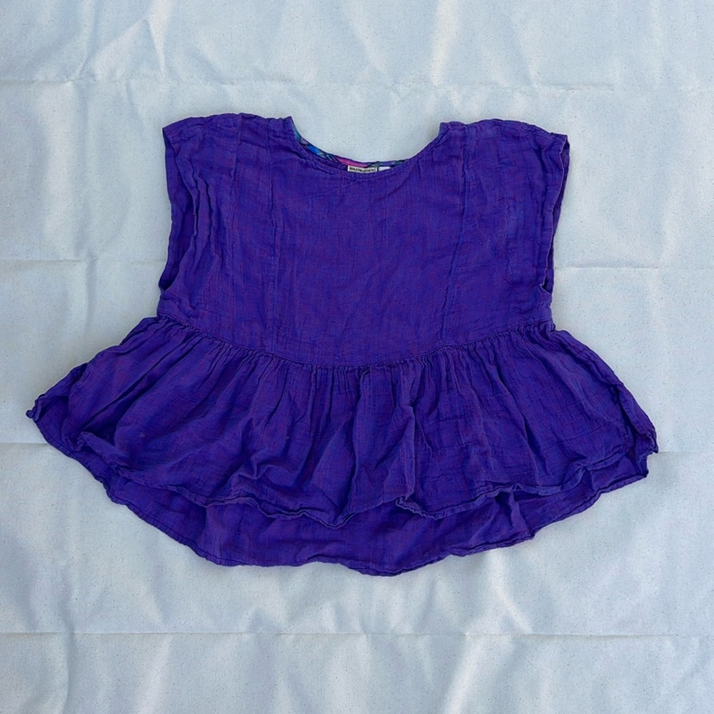Anthropologie holding horses blue linnen top